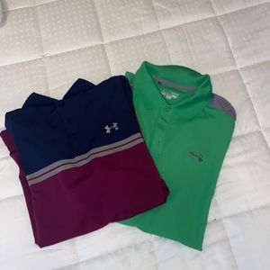 Two Mens Under Armour golf shirts